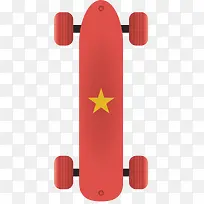 红色五角星磨砂材质滑板
