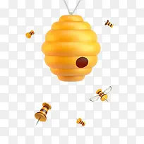 黄色蜂巢图案