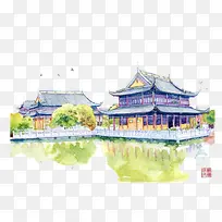 中国寺庙手绘