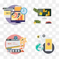 矢量在线交易信息图