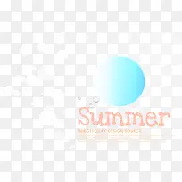 清凉夏季浅蓝色系气泡底图海报
