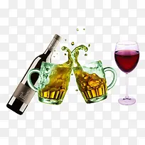 勃艮第红酒杯和啤酒杯组合