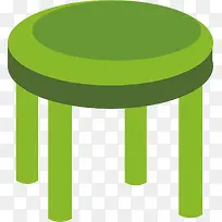 矢量图绿色的凳子