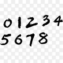 毛笔艺术字阿拉伯数字
