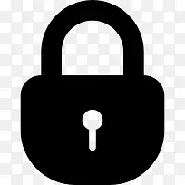 挂锁锁上圆形的黑色工具安全接口符号图标