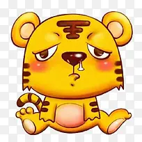 卡通流鼻涕泡的老虎