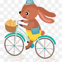 矢量图骑单车的兔子
