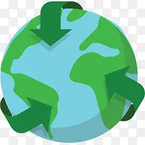 绿色循环箭头地球