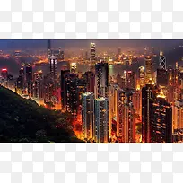 香港繁华夜景背景