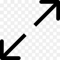 扩大两个对立箭头对角线符号的接口图标
