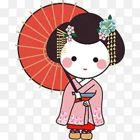打伞的日本女孩