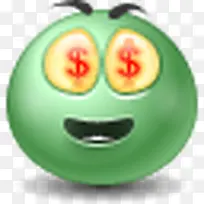 钱的脸表情符号Green-Emotiocns-Icons