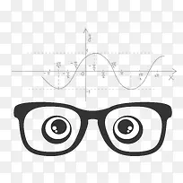 矢量数学方程式眼镜素材
