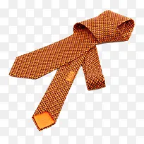 橘色h图案真丝领带