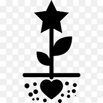 星与心的种子植物图标