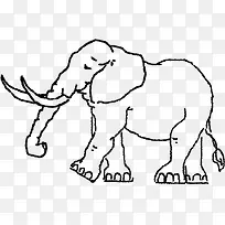 创意手绘素描高傲的大象