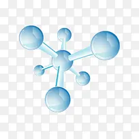 蓝色卡通化学分子png