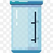 矢量图水彩蓝色容量瓶