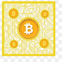 黄色网格比特币花纹