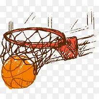 NBA篮球运动入框的篮球