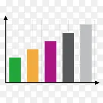 矢量彩色网格柱形坐标图