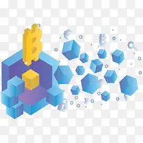 蓝色立方体比特币