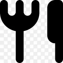 餐厅的象征，刀和叉的轮廓图标