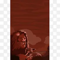 狮子和羔羊油画