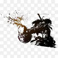 水墨酒葫芦战士