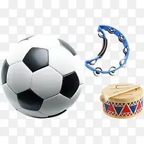 足球和鼓装饰元素