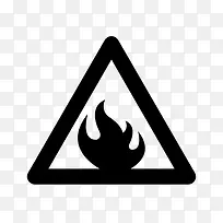 当心火灾警告标志图标