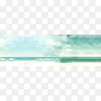 天空海洋简约清新背景
