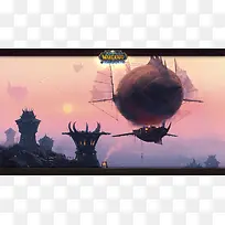 紫色天空游戏飞船