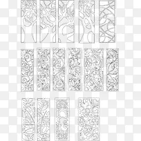 古典门窗和屏风花纹素材