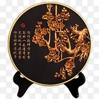 炭雕梅花摆件