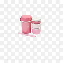 粉色三层饭盒