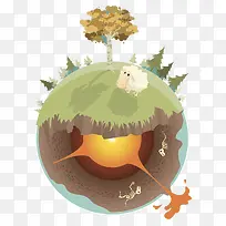 地心岩浆插画