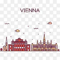 维也纳街景矢量图