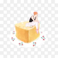 卡通绿豆饼