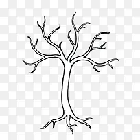 黑白插画树枝