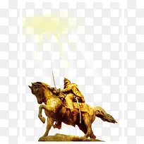 古人骑马雕像