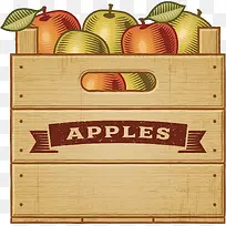 矢量图箱子水果苹果