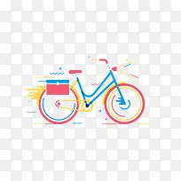 扁平化彩色自行车