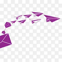 紫色信封发送纸飞机