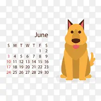 黄色狗2018年6月日历