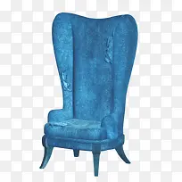 卡通蓝色高贵美式女王沙发