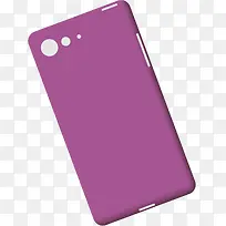 紫色方形卡通纯色手机壳