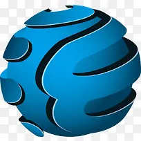 矢量蓝色立体球体logo