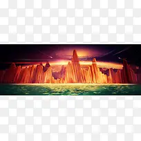火焰山梦幻背景banner　