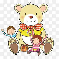 熊玩偶和小孩